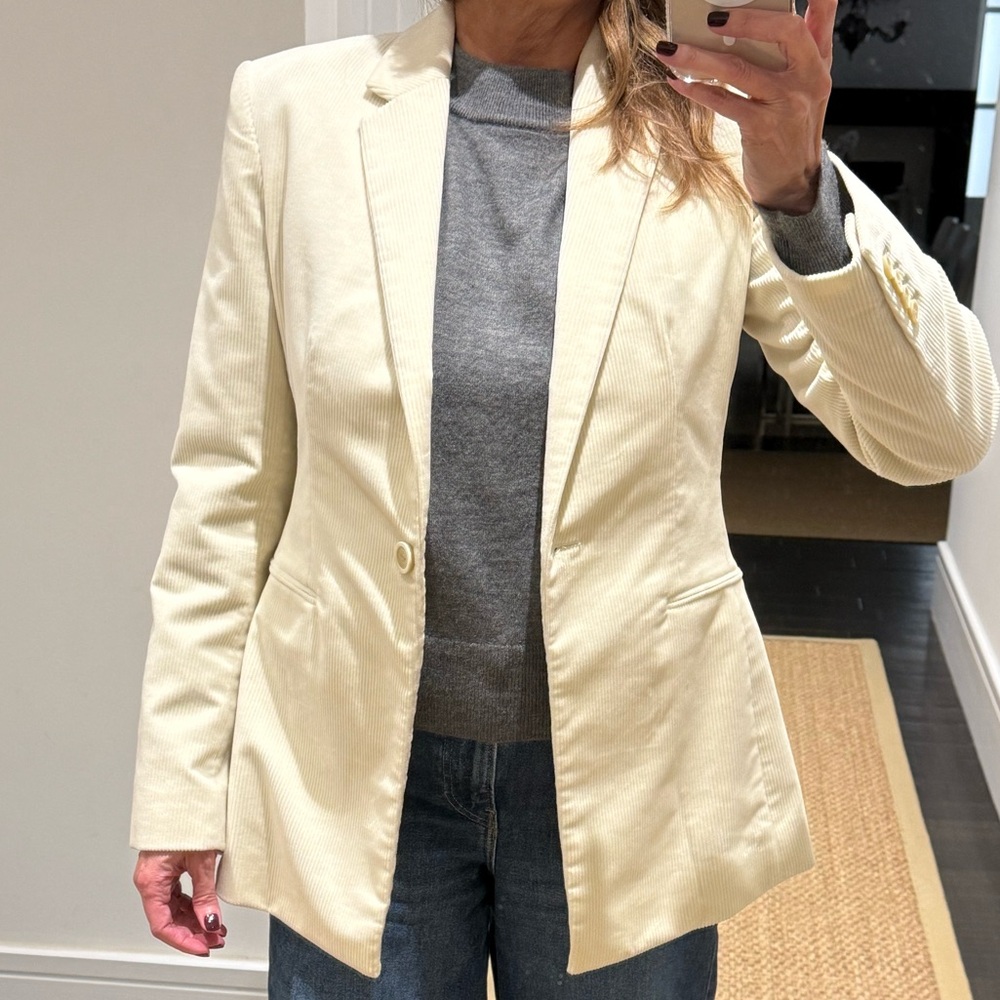 Theory women’s corduroy blazer size 8 Dover white